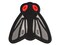 Housefly Insect Bug Multi-Color Embroidered Iron-On or Hook & Loop Patch Applique